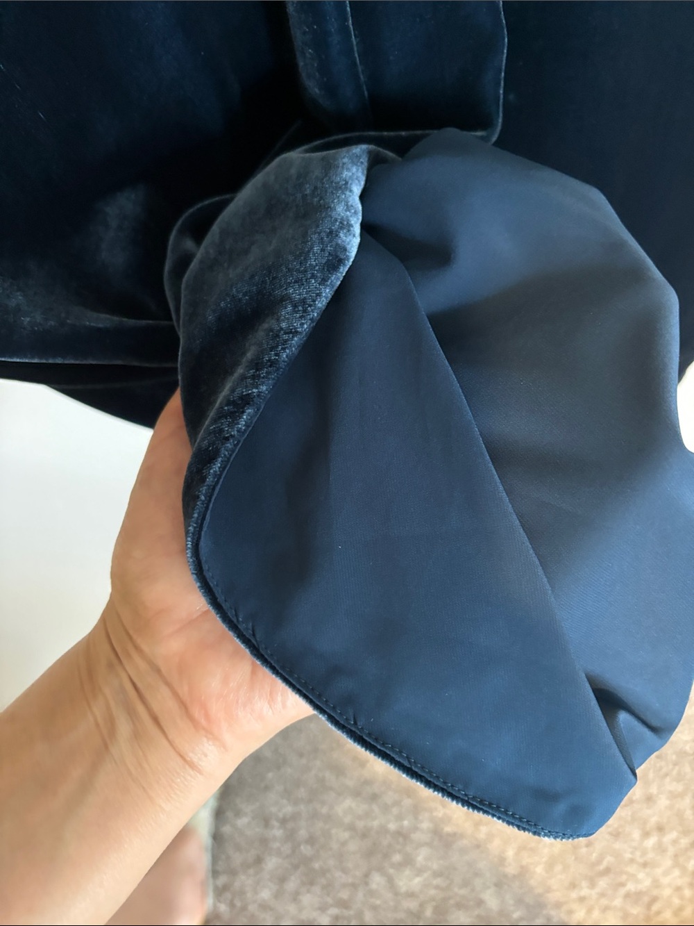 Theory Navy Blue Velvet Long Sleeve wrap Dress - Picture 8 of 8